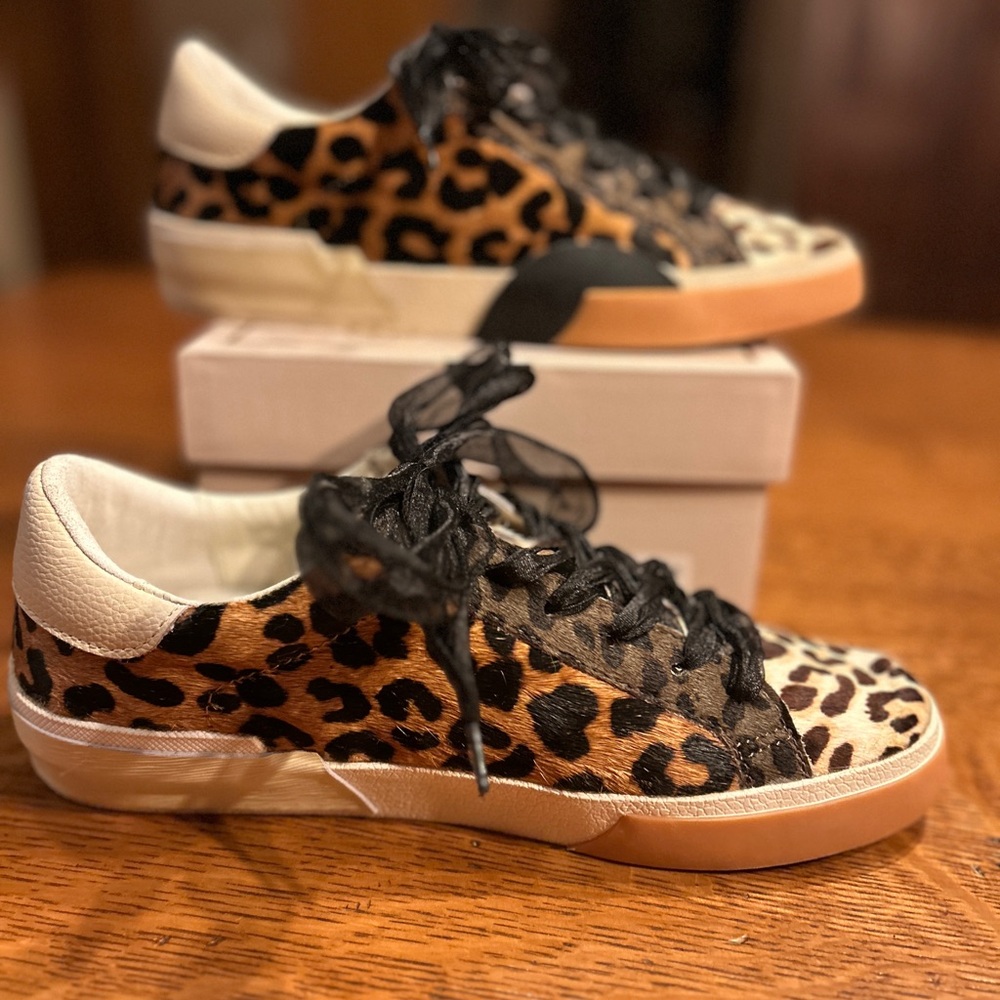 Dolce Vita Leopard Print Athletic Sneakers with Black Laces